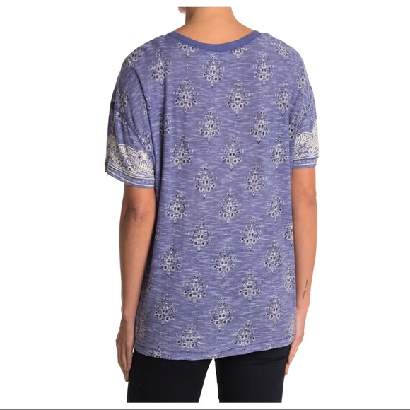 FREE PEOPLE BOHO TOP PRINT TEE T-SHIRT A2C - Picture 7 of 14